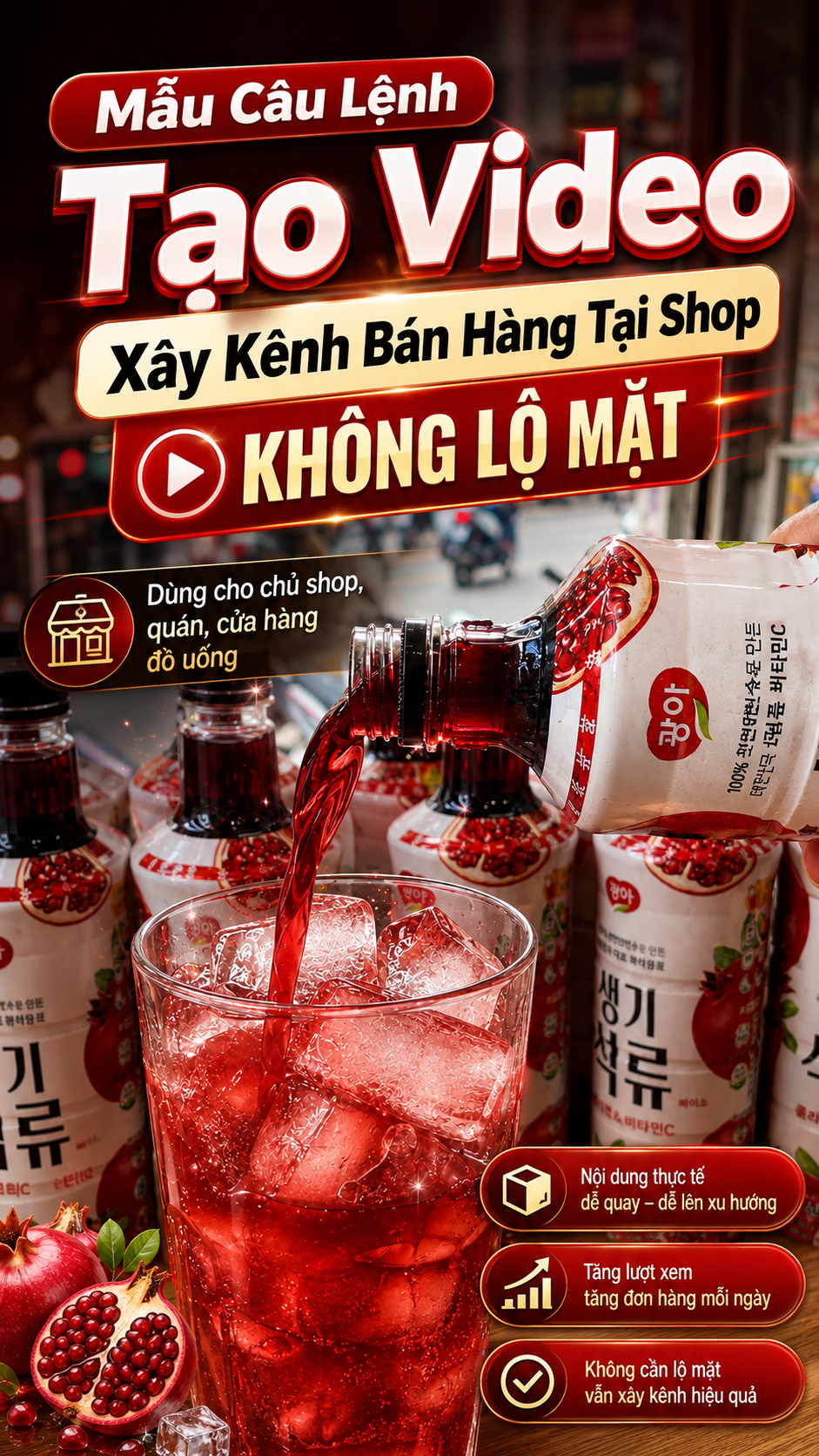 Mẫu Câu Lệnh Tạo Video Xây Kênh Bán Hàng Tại Shop, Không Lộ Mặt.