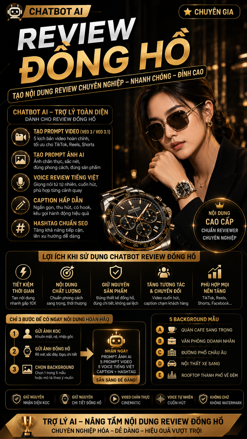 ChatBot - GPT Mẫu Review Đồng Hồ Đeo Tay Siêu HOT